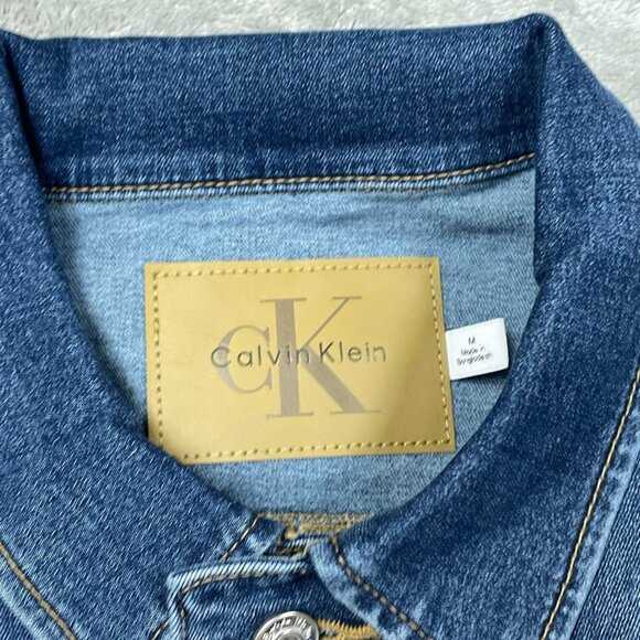 Calvin Klein Womens Denim Jacket Medium Blue d0162 - Picture 3 of 10